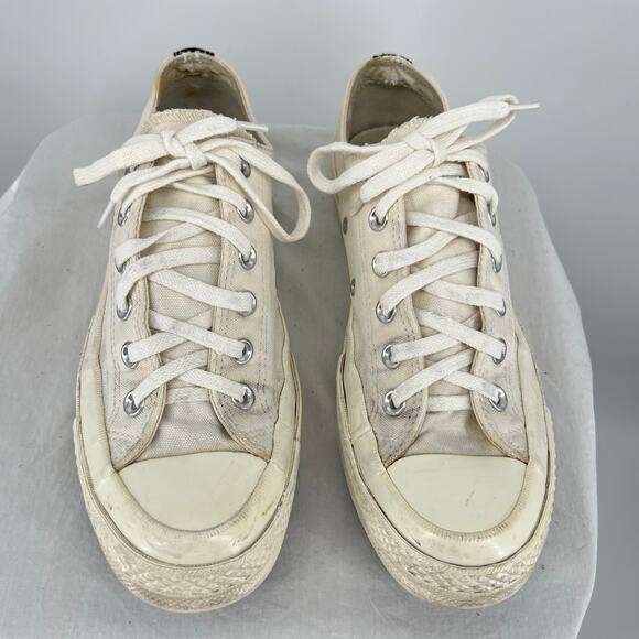 Men's Comme Des Garcons PLAY x Converse Low Top Chuck Taylor White Sz 7 150207C - Picture 3 of 9